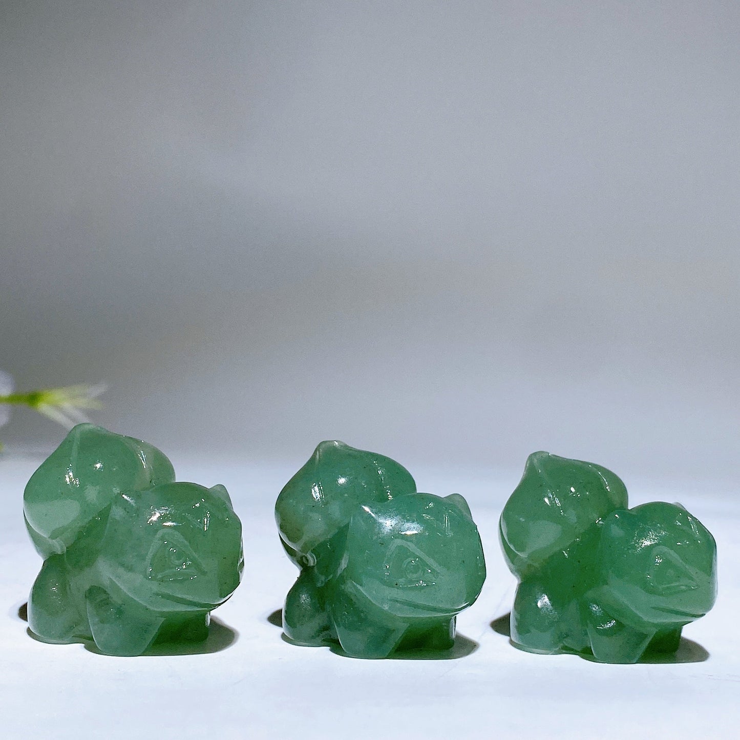 1.1" Green Aventurine Bulbasaur Pokemon Carving Crystal Healing Bulk Wholesale