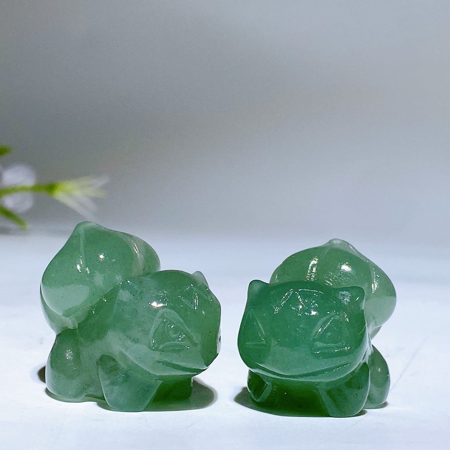 1.1" Green Aventurine Bulbasaur Pokemon Carving Crystal Healing Bulk Wholesale