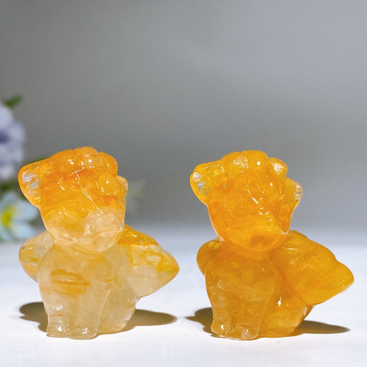 1.2" Golden Healer Vulpix Pokemon Carving Crystal Healing Bulk Wholesale