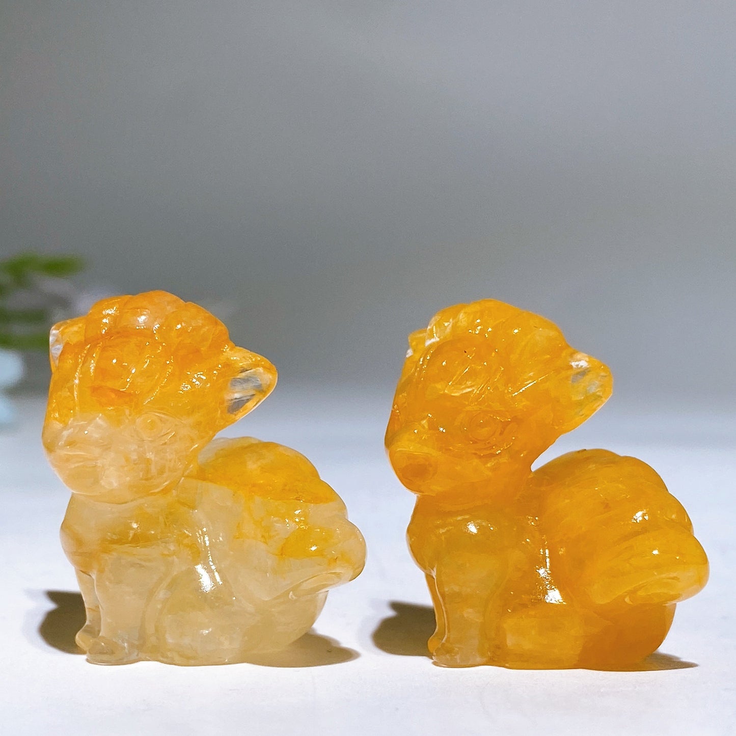 1.2" Golden Healer Vulpix Pokemon Carving Crystal Healing Bulk Wholesale