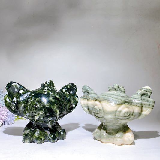 16cm Jade Sepentine Stitch Carving Crystal Healing Bulk Wholesale