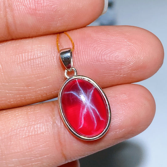 S925 Star Ruby Pendant Crystal Healing Bulk Wholesale