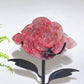 Natural Sakura Rhodonite Peony Flower Carving with Stand Crystal Healing Bulk Wholesale
