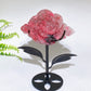 Natural Sakura Rhodonite Peony Flower Carving with Stand Crystal Healing Bulk Wholesale