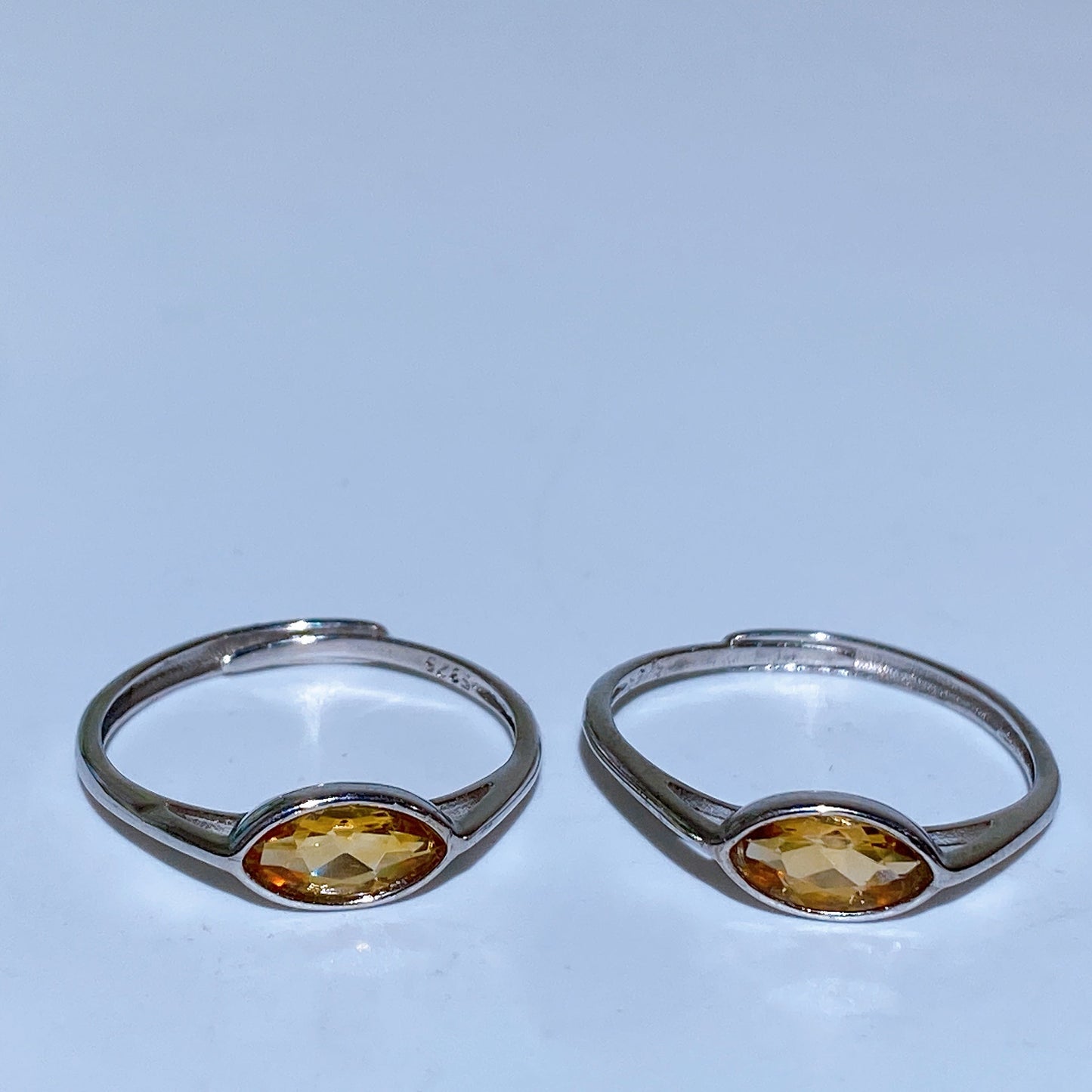 925 Silver Faceted Citrine Ring Crystal Healing Bulk Wholesale