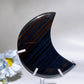 3.2" Midnight Lace Obsidian Moon Carving with Stand Crystal Healing Bulk Wholesale