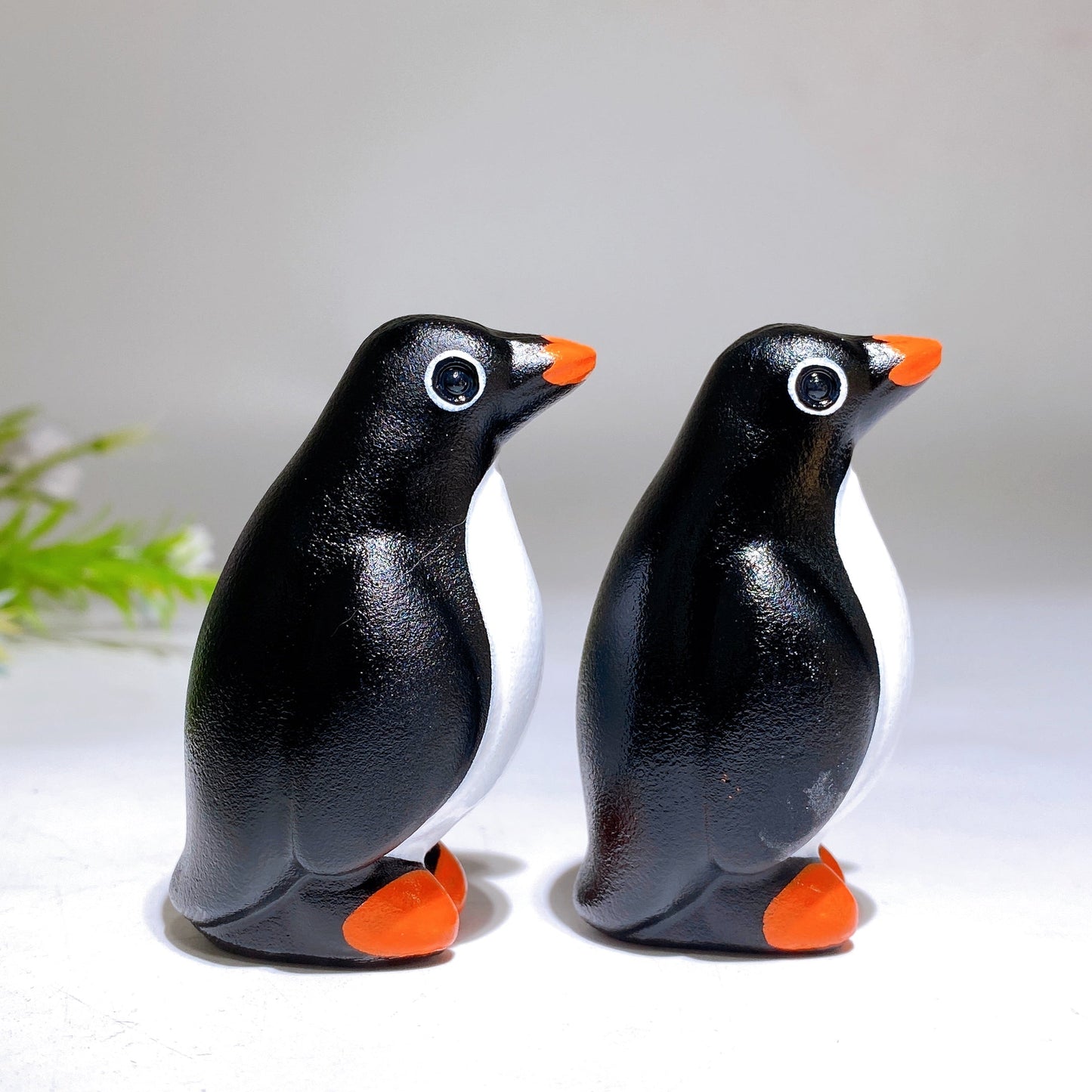 2.4" Black Obsidian Penguin Carving with Printing Crystal Healing Bulk Wholesale