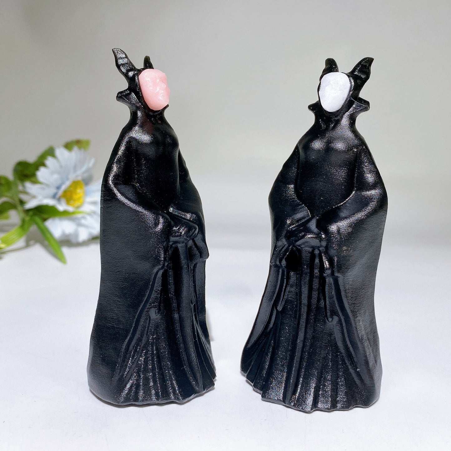 4.6" Black Obsidian Maleficent Carving Crystal Healing Bulk Wholesale