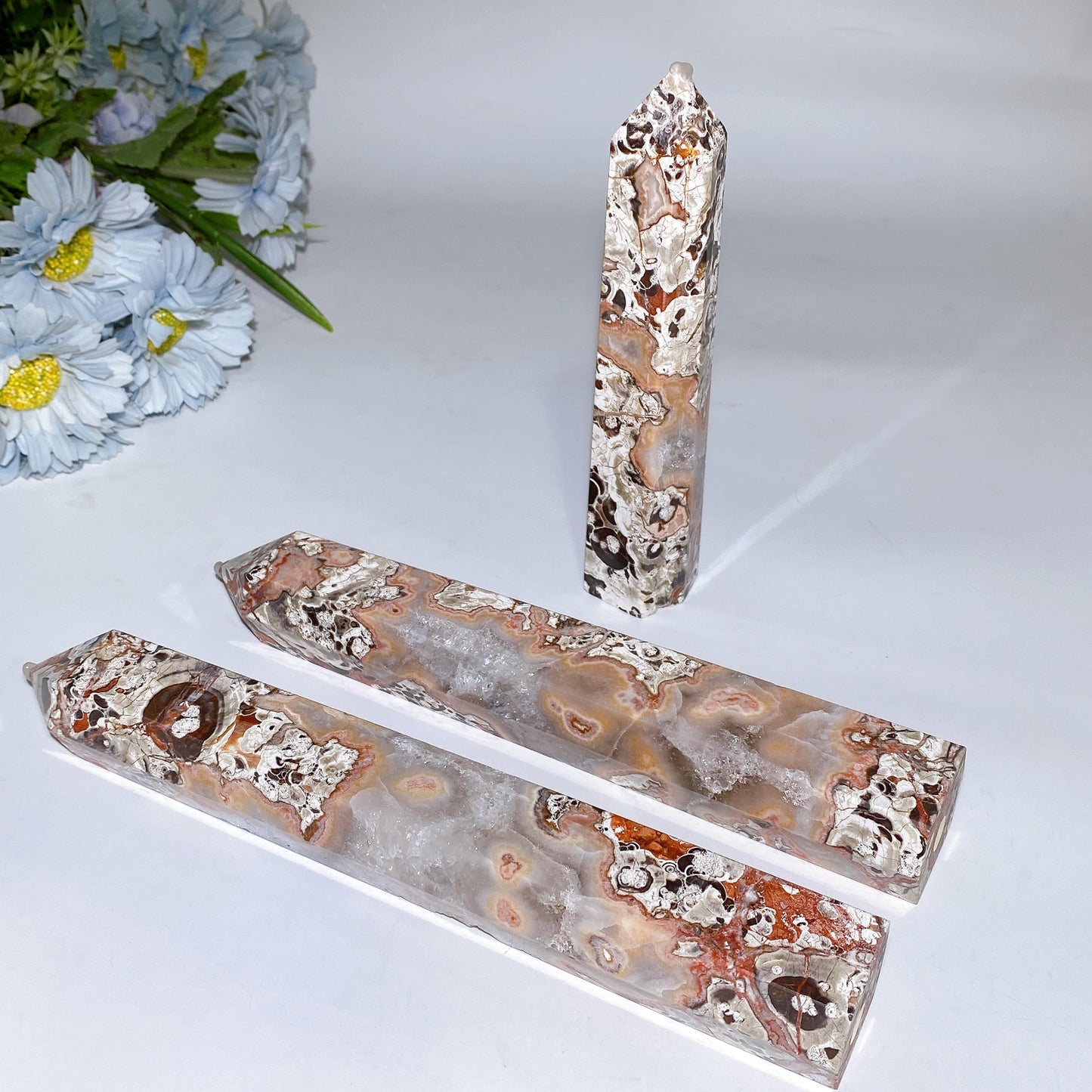 15-30cm Druzy Money Agate Tower Crystal Healing Bulk Wholesale