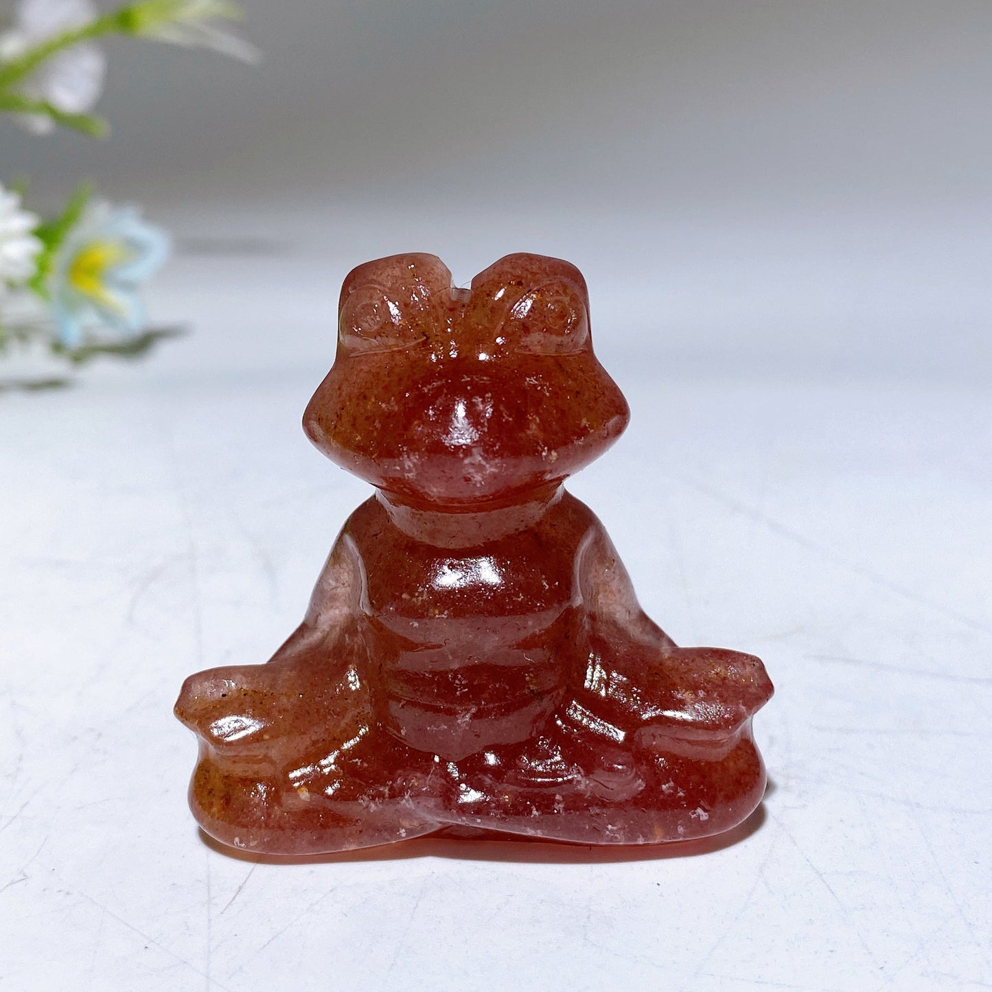 1.5" Crystal Yoga Frog Carving Crystal Healing Bulk Wholesale
