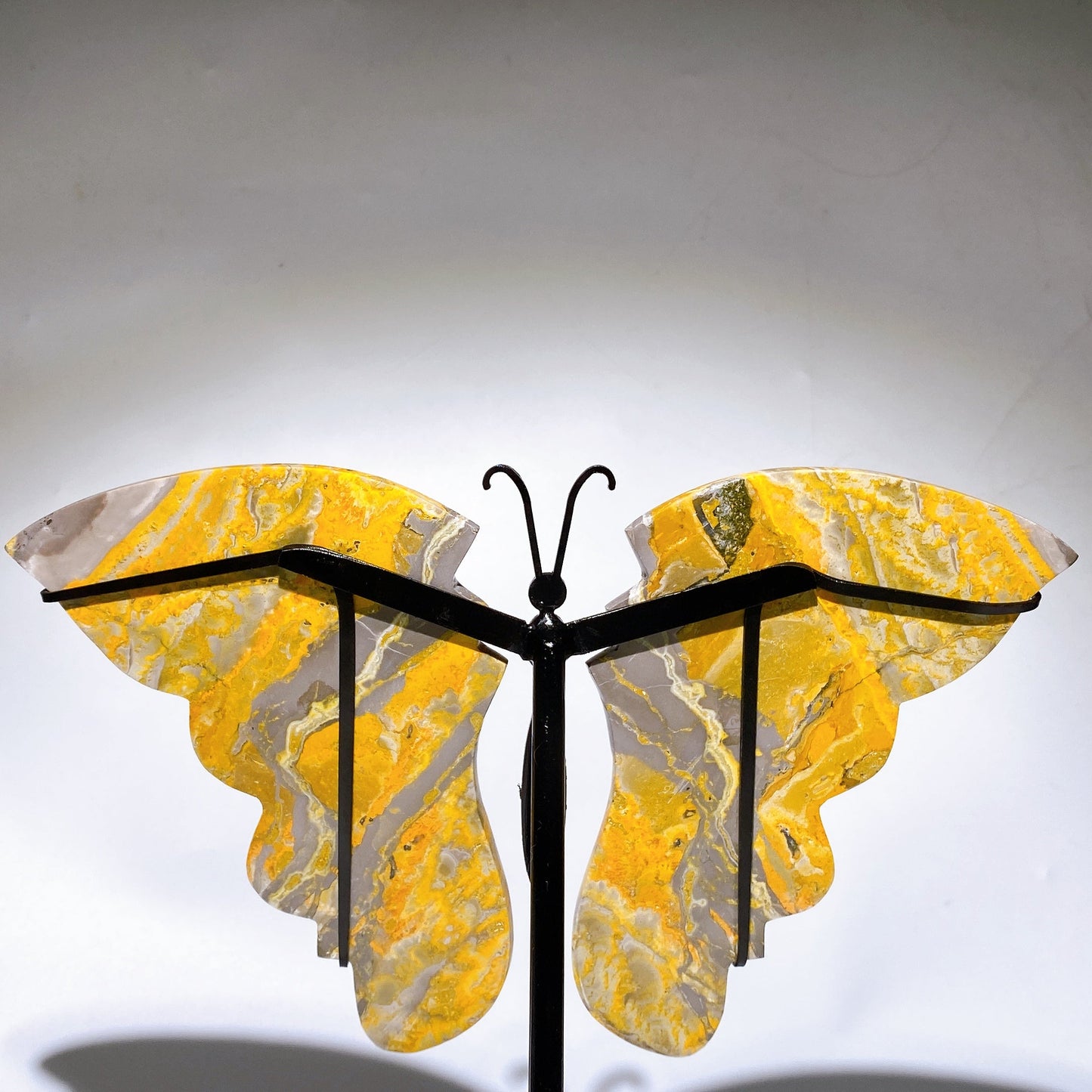 Large Unique Bumblebee Jasper Butterfly Wings Carving with Stand Crystal Healing Bulk Wholesale