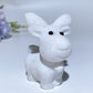 2.4" White Jade Deer Carving Crystal Healing Bulk Wholesale