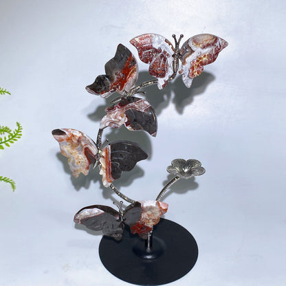 21cm Natrual Butterfly Sphere Holder Crystal Healing Bulk Wholesale