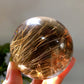62mm Unique Golden Rutilated in Smoky Quartz Sphere Crystal Healing Bulk Wholesale