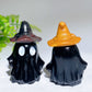 2.2" Natural Obsidian Ghost with Witch's Hat Halloween Carving Crystal Healing Bulk Wholesale