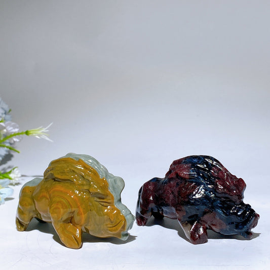 3.0" Jade Astrophylite Wild Boar Carving Crystal Healing Bulk Wholesale