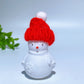 2.2" White Jade Snowman Carving with Cap Crystal Healing Bulk Wholesale