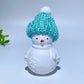 2.2" White Jade Snowman Carving with Cap Crystal Healing Bulk Wholesale