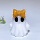 1.8" Natural White Jade Ghost with Bow Halloween Carving Crystal Healing Bulk Wholesale