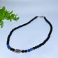 6mm Black Obsidian with Crystal Stainless Steel Neckalce Crystal Healing Bulk Wholesale