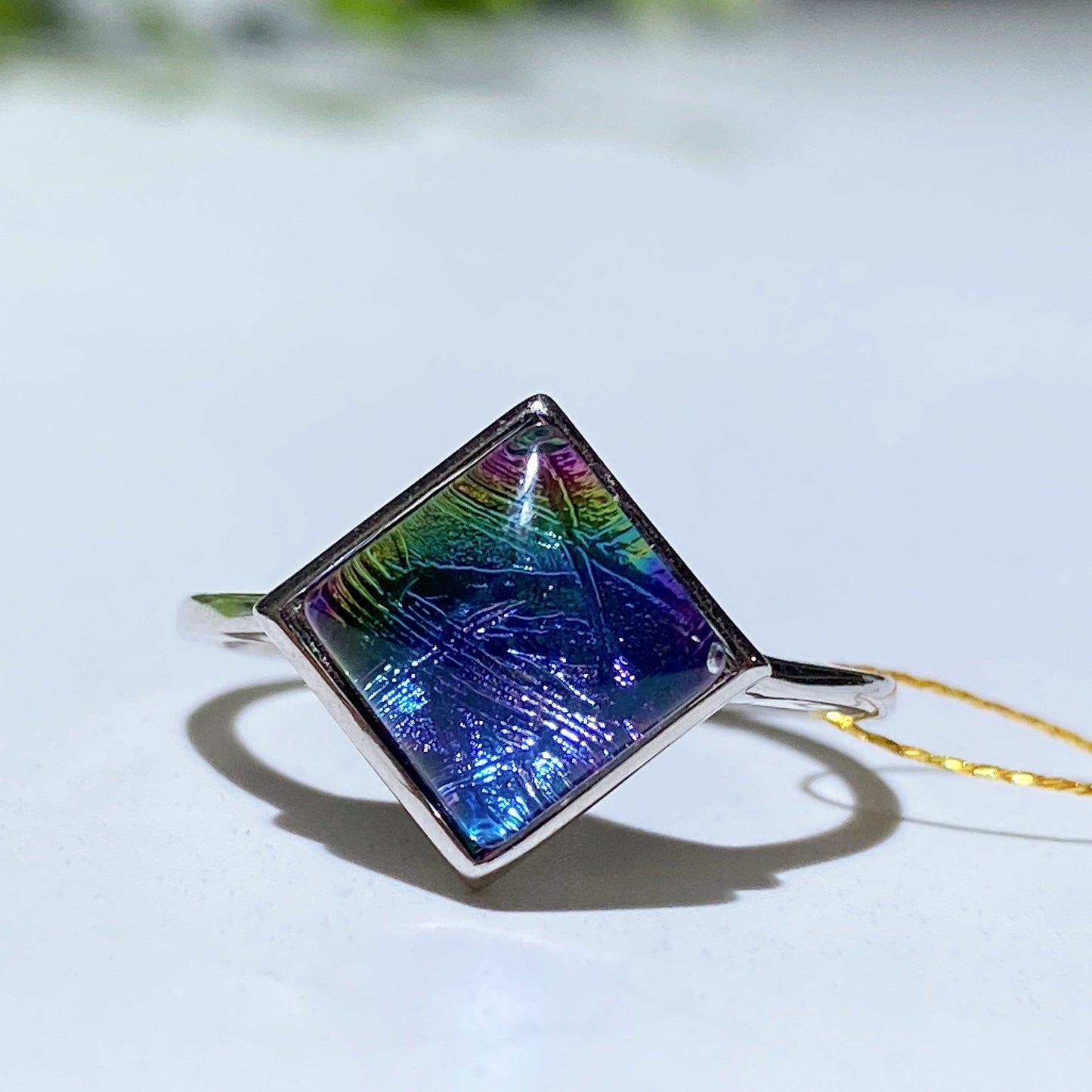 S925 Aura Gibeon Meterite Ring Crystal Healing Bulk Wholesale