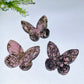 2.3" Rhodonite Mookite Butterfly Carving Crystal Healing Bulk Wholesale