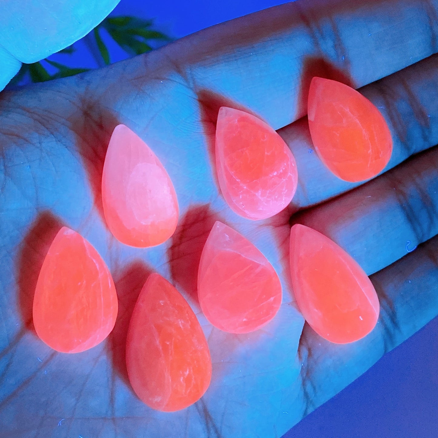 20-24mm UV Reactive Kunzite Drop Shape Cabochon for Jewelry DIY Crystal Healing Bulk Wholesale