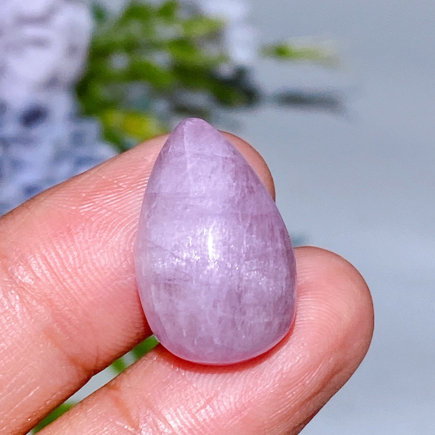 20-24mm UV Reactive Kunzite Drop Shape Cabochon for Jewelry DIY Crystal Healing Bulk Wholesale