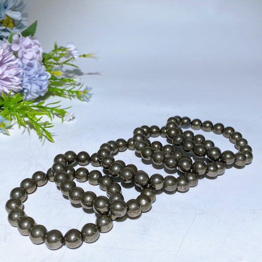 10mm Pyrite Bracelet Crystal Healing Bulk Wholesale