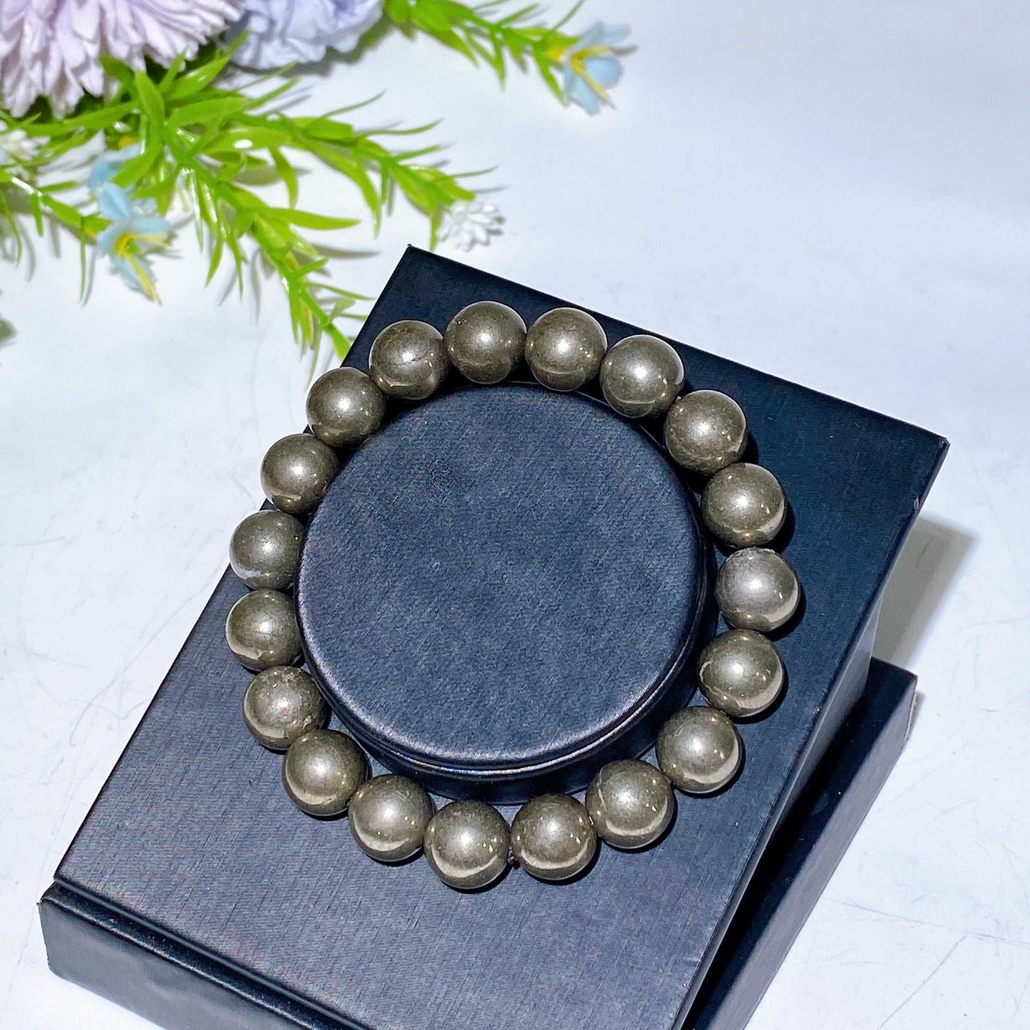 10mm Pyrite Bracelet Crystal Healing Bulk Wholesale