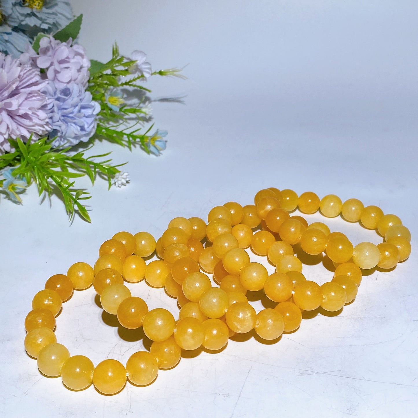 12mm Orange Calcite Bracelet Crystal Healing Bulk Wholesale