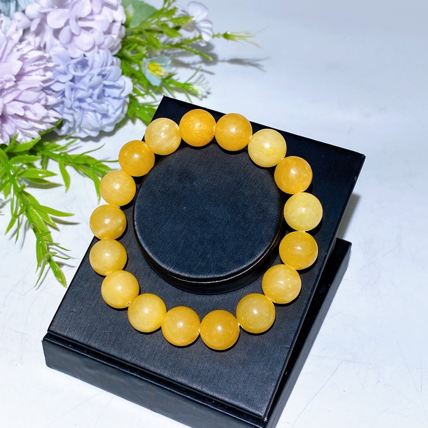 12mm Orange Calcite Bracelet Crystal Healing Bulk Wholesale