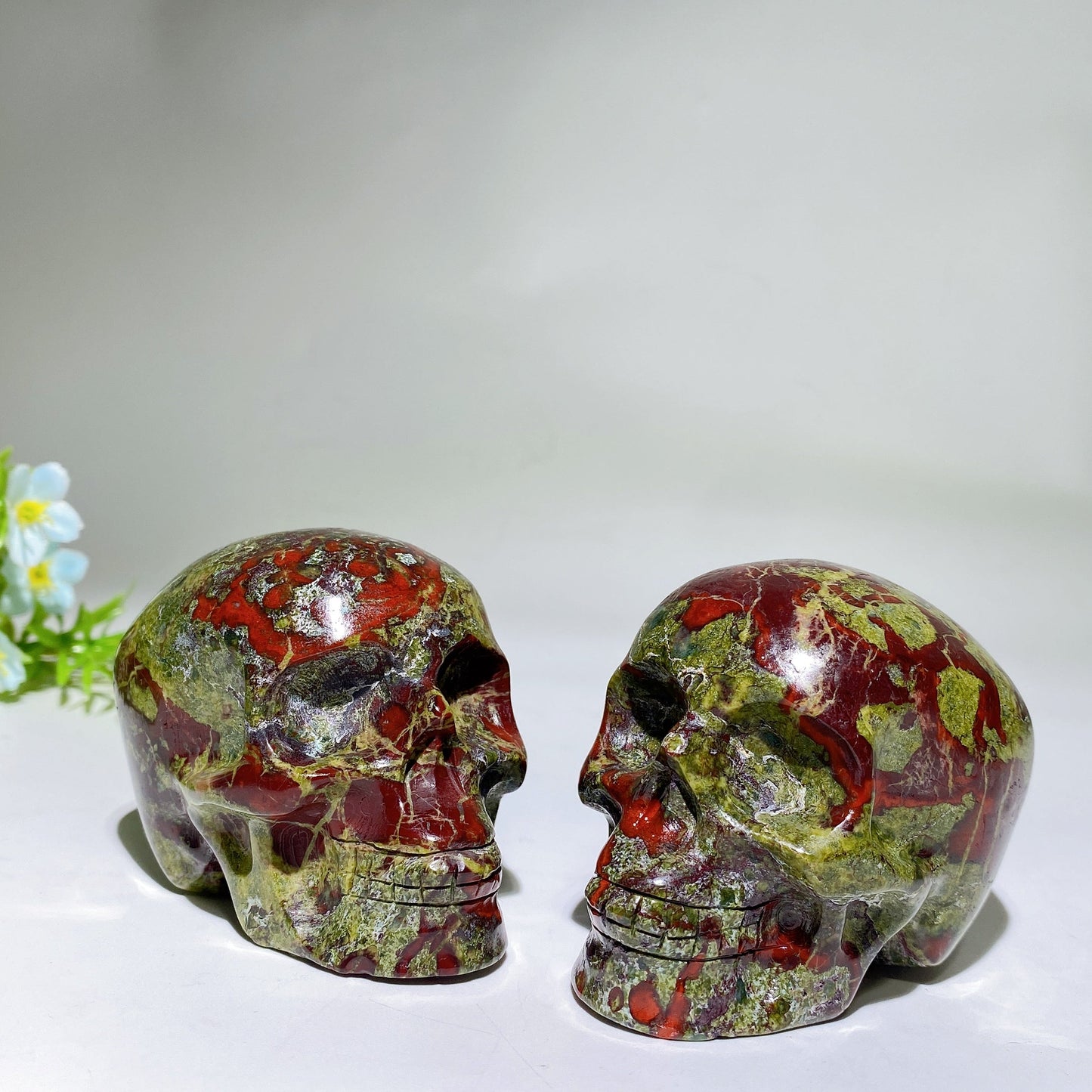 3.1" Dragon Blood Stone Skull Carving Crystal healing Bulk Wholesale