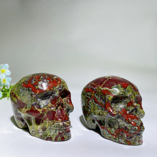 3.1" Dragon Blood Stone Skull Carving Crystal healing Bulk Wholesale