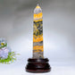 21cm Bumblebee Jasper Tower with Wooden Stand Crystal Healing Bulk Wholesale