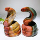3.7" Polychrome Cobra Snake Carving Crystal Healing Bulk Wholesale