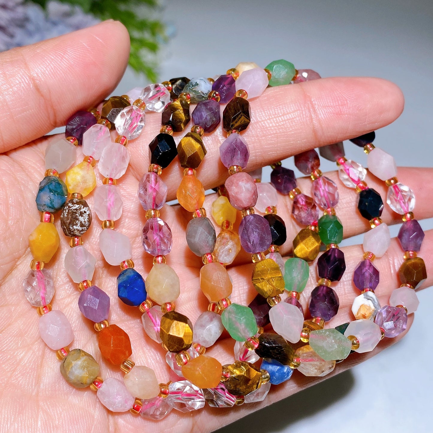 Mixed Crystal Faceted Bracelet Crystal Healing Bulk Wholesale