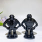 3.4" Black Obsidian Buzz Lightyear Carving Crystal Healing Bulk Wholesale
