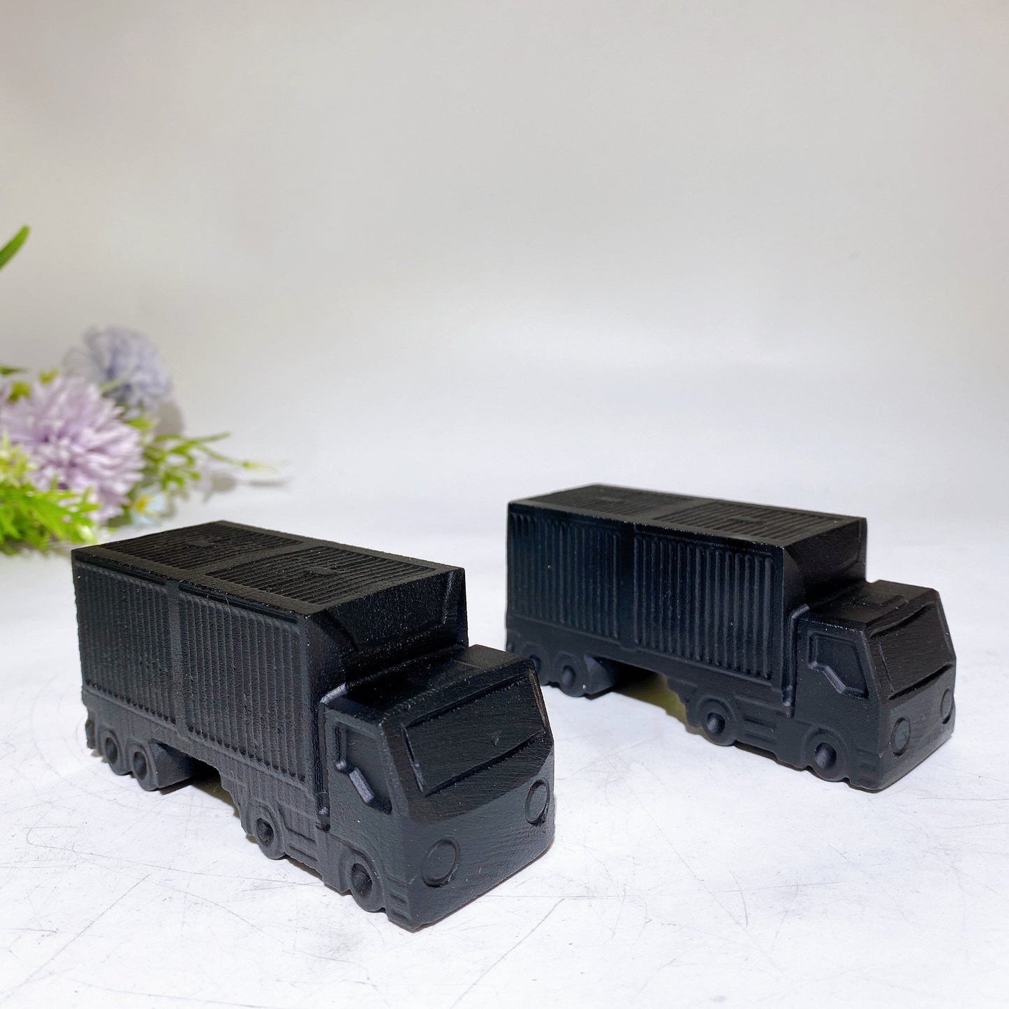 3.9" Black Obsidian Truck Carving Crystal Healing Bulk Wholesale