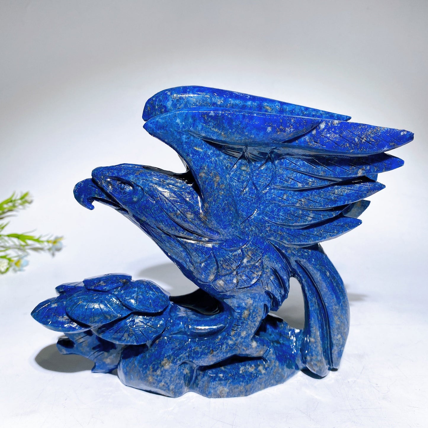 17cm Hand Carved Unique Natural Lapis Lazuli Eagle Crystal Healing Bulk Wholesale
