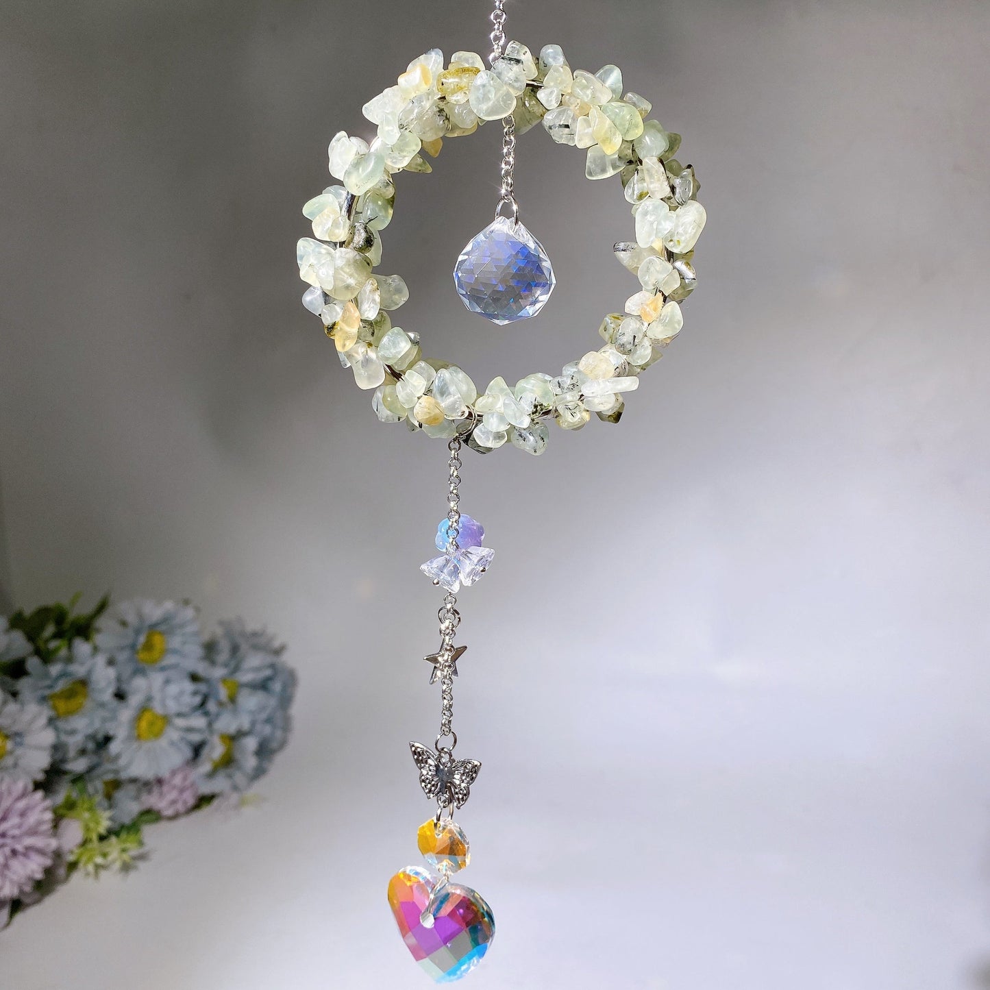 Crystal Chips Suncatcher Hanging Ornament Crystal Healing Bulk Wholesale