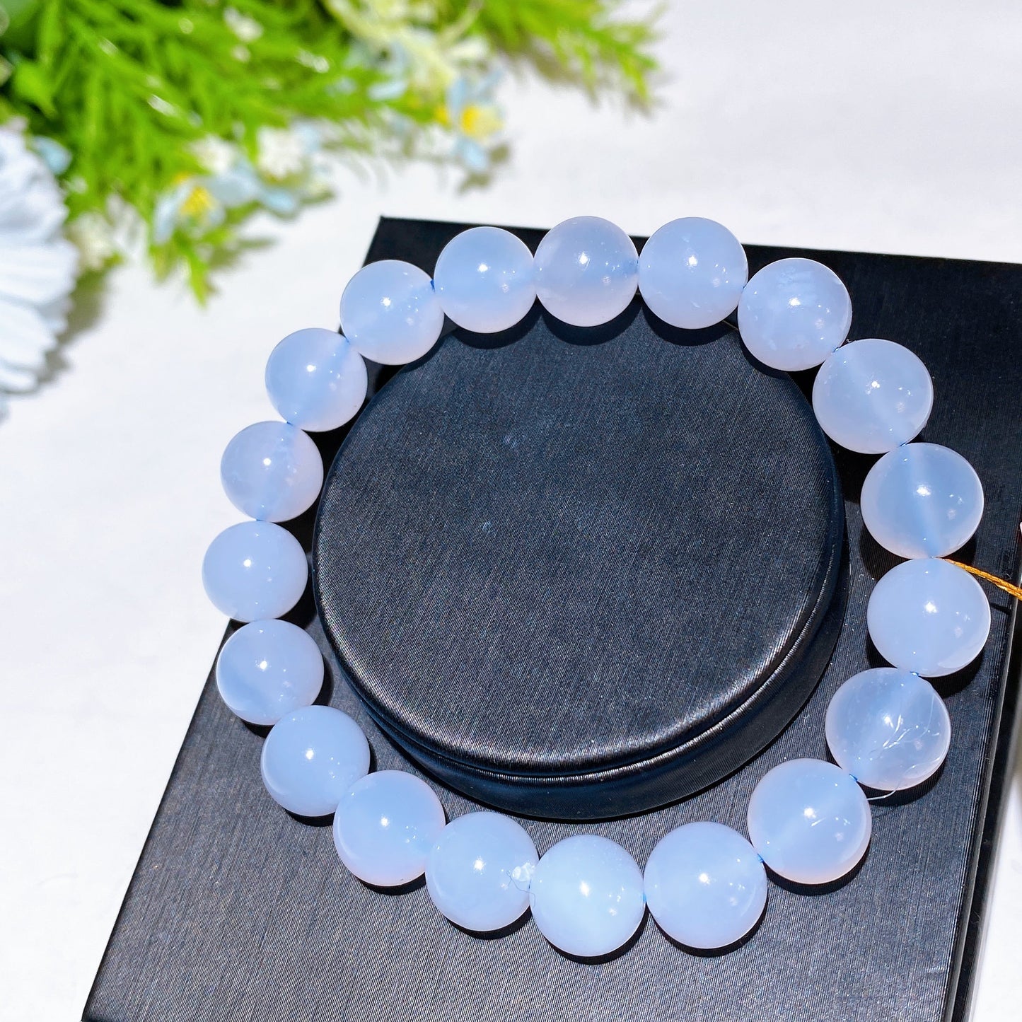 10mm Natrual Blue Chalcedony Bracelet Crystal Healing Bulk Wholesale