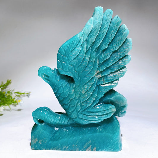 18cm Hand Carved Natural Amazonite Eagle Crystal Healing Bulk Wholesale