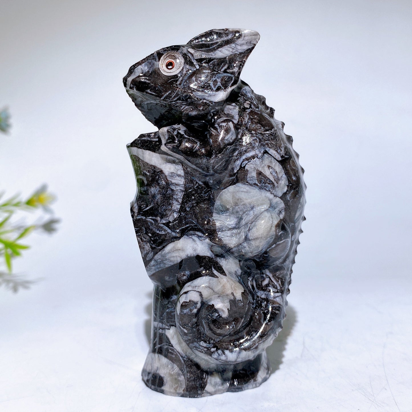 3.9" Natural Jade Chameleon Carving Crystal Healing Bulk Wholesale