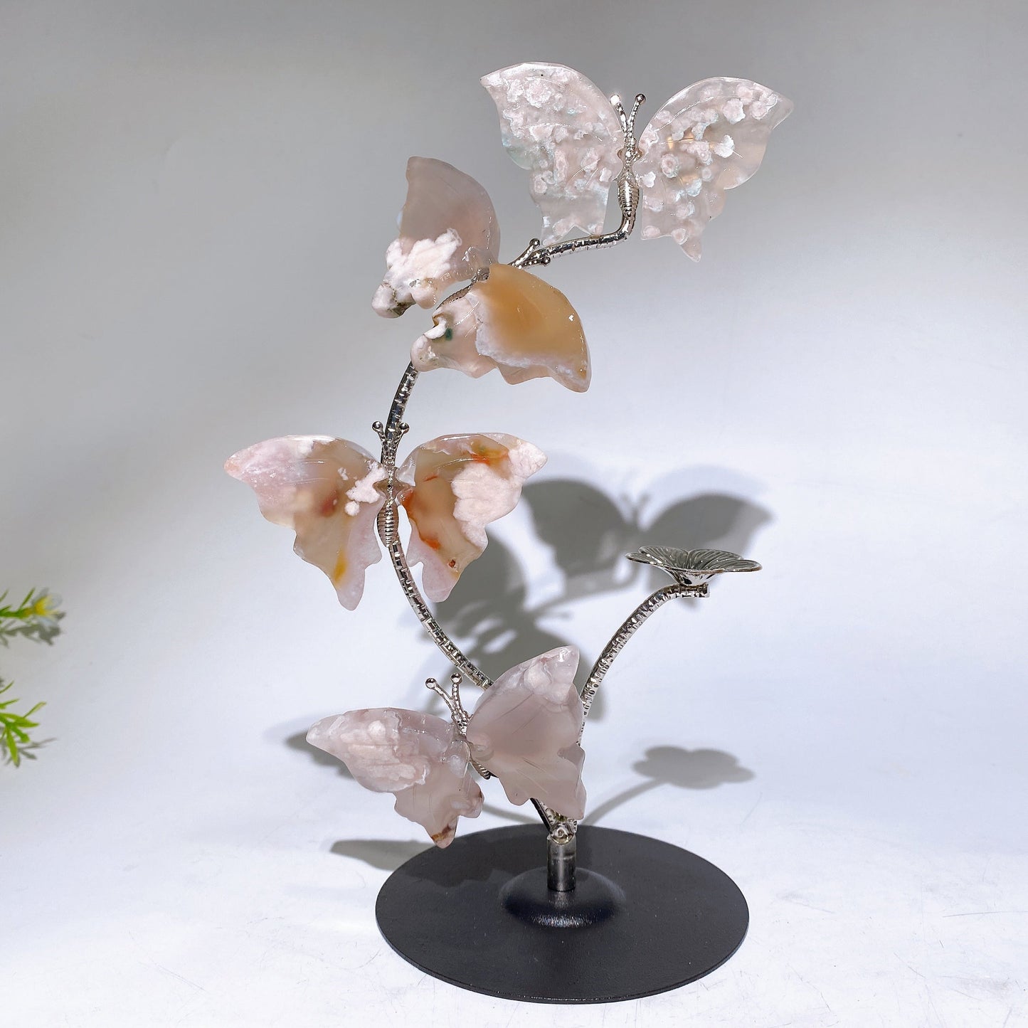 21cm Natrual Butterfly Sphere Holder Crystal Healing Bulk Wholesale