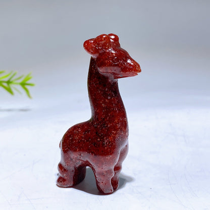 2.4" Natural Crystal Giraffe Carving Crystal Healing Bulk Wholesale