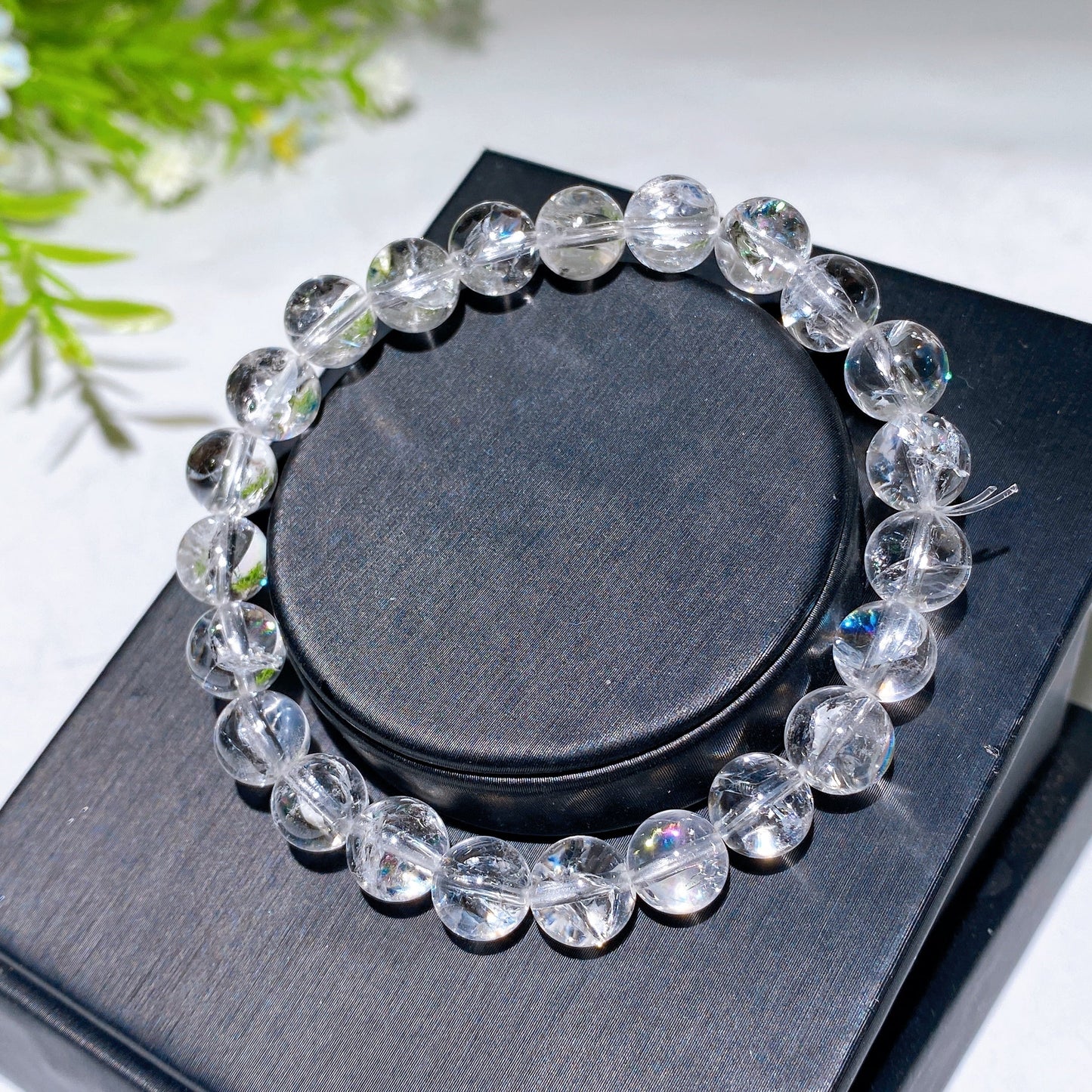 8mm 9.5mm Clear Azetulite Bracelet Crystal Healing Bulk Wholesale