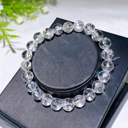 8mm 9.5mm Clear Azetulite Bracelet Crystal Healing Bulk Wholesale