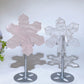 Rose Quartz Clear Quartz Snowflake Carving with Stand Crystal Healing Bulk Wholesale