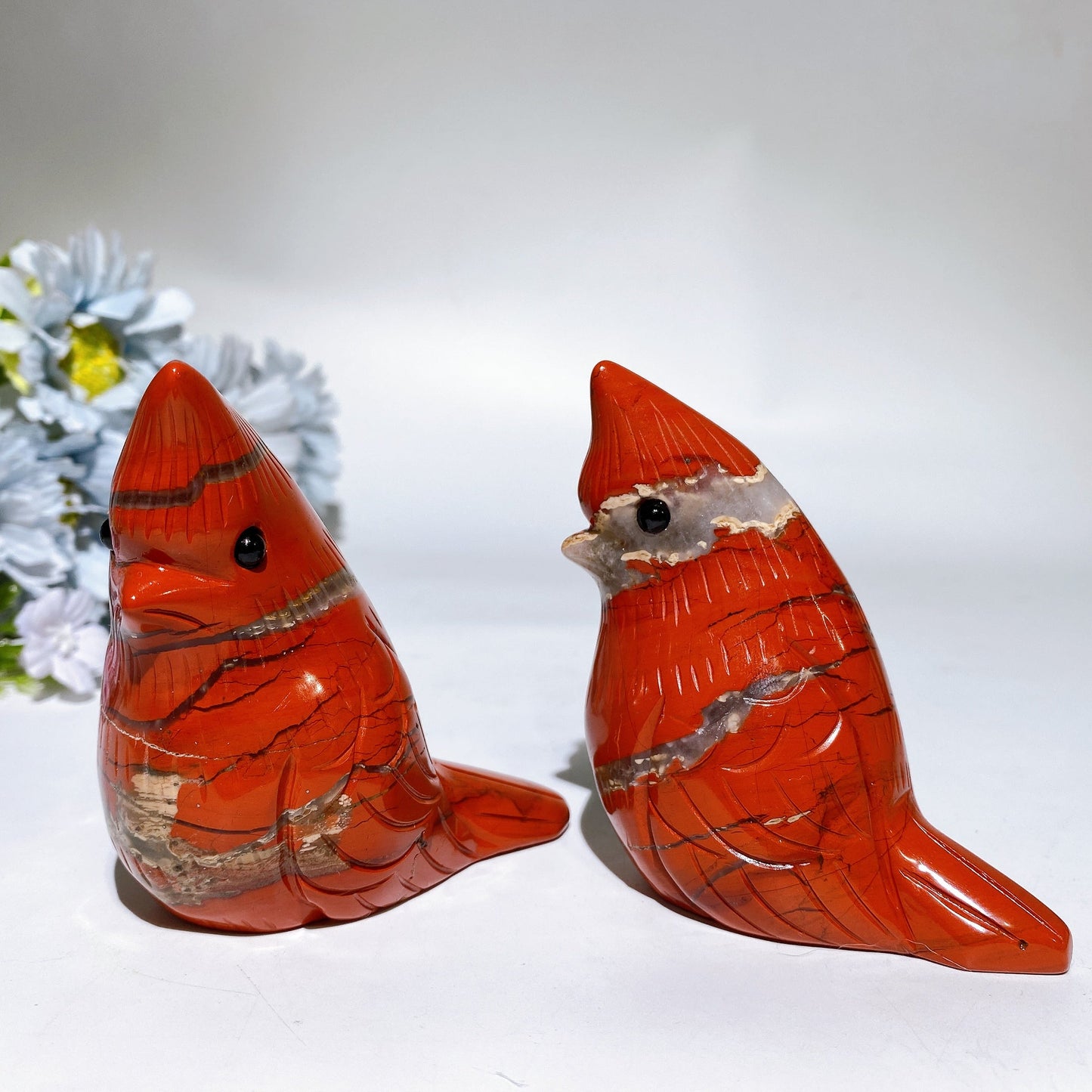 3.2" Red Jasper Cardinal Carving Crystal Healing Bulk Wholesale